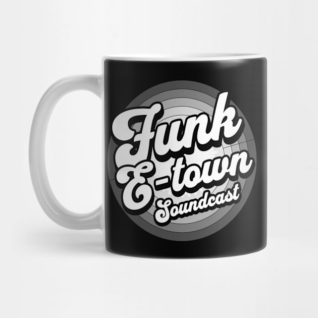 FUNK E-TOWN SOUNDCAST  - Staged Gradient Logo (Grey) by DISCOTHREADZ 